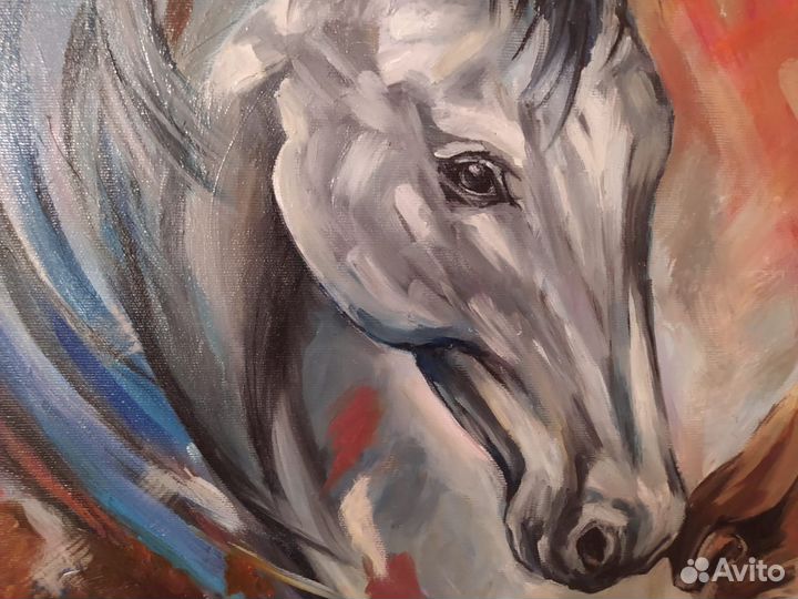 Картина маслом на холсте. Лошади