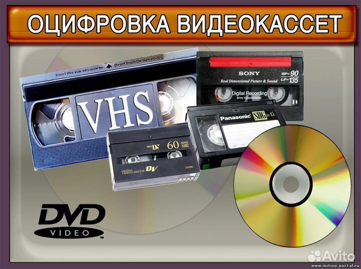 Оцифровка видеокассет VHS, MiniDv, Video8, Hi8