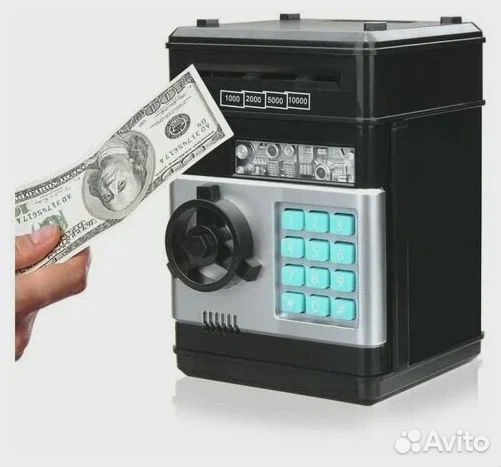 Копилка с кодовым замком и купюроприе-ком, черная