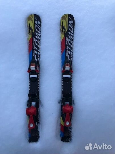 Горные лыжи salomon 80 см и ботинки детские