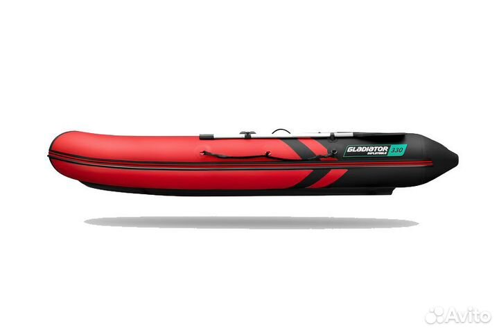 Лодка Gladiator E 330 SL; красно-черная
