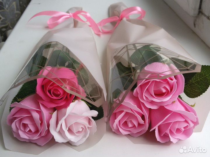 Букет из 3 мыльных роз