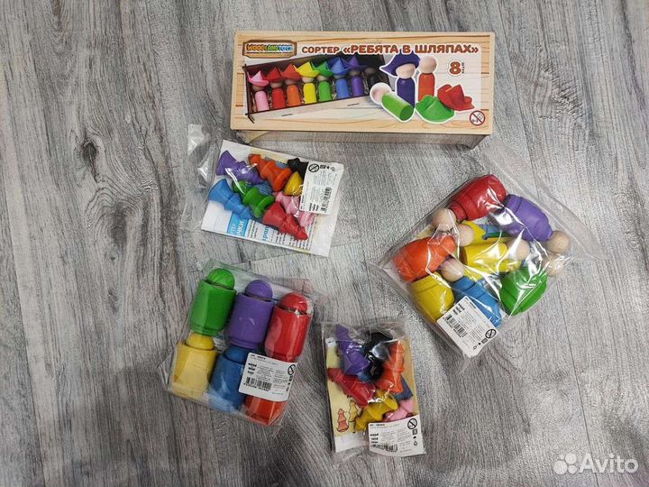 Развивающие игрушки новые из дерева развивашки