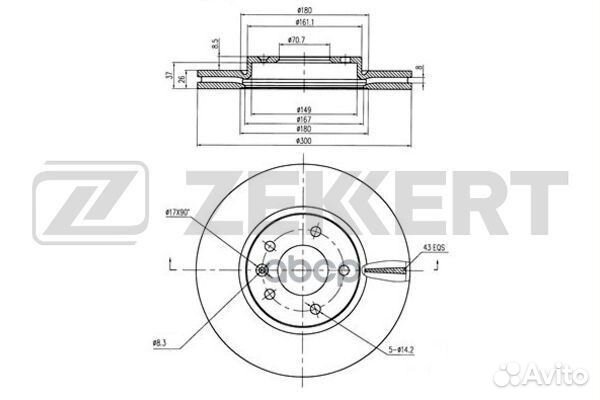 Диск торм. перед. Сhevrolet Cruze (J300/5/8) 09