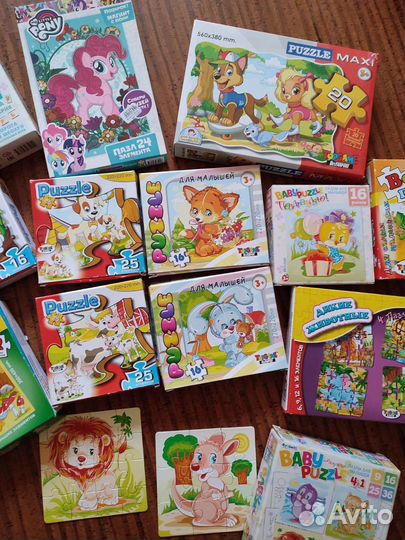 Пазлы для малышей, 9, 16, 24 элемента