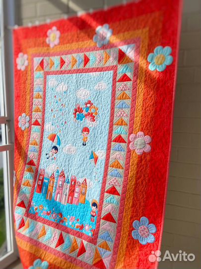 Лоскутное одеяло в подарок, Одеяло-плед для девочк