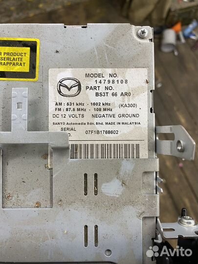 Магнитола mazda 3 bk