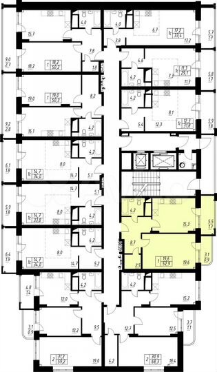 1-к. квартира, 50,3 м², 3/17 эт.