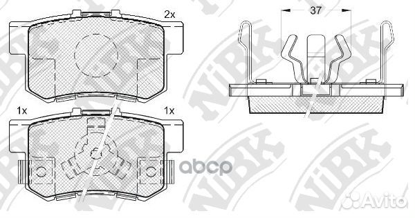 PN8807-nibk колодки дисковые задние Honda CR-V