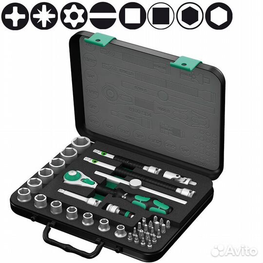 Набор с трещоткой Zyklop Speed, 3/8