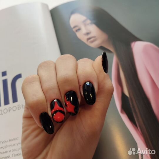 Маникюр с покрытием гель лак. Наращивание от