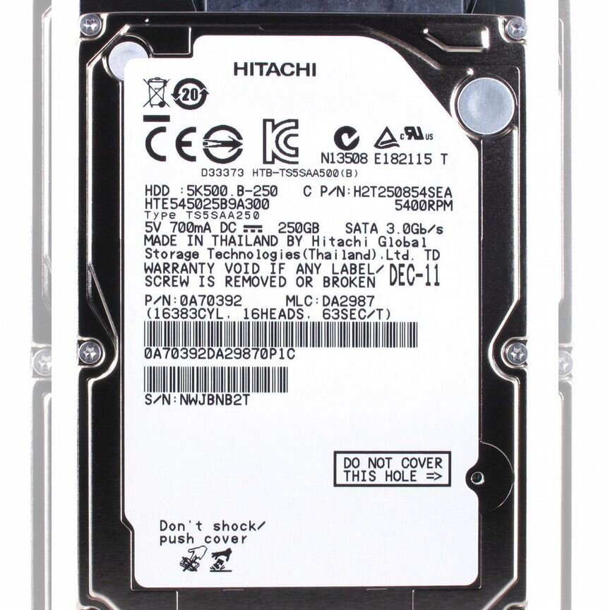 [HTE545025B9A300] Жесткий Диск Hitachi 250gb Sata Hte545025b9a300