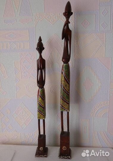 Статуэтки резьба по дереву роспись Индонезия