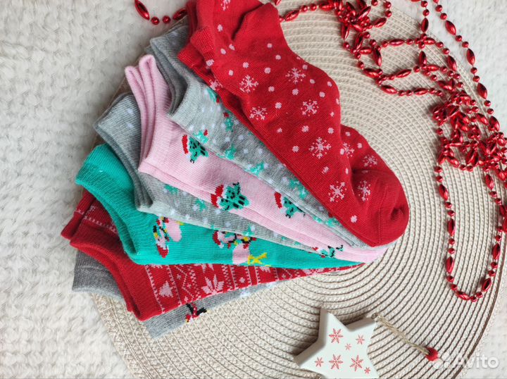 Носки новогодние детские 35-38