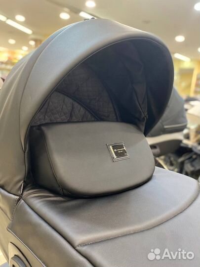 Коляска детская Lumi 100 кожа sa-2 черная кожа