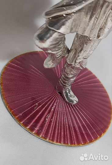 Старинный бокал эмаль серебро 84