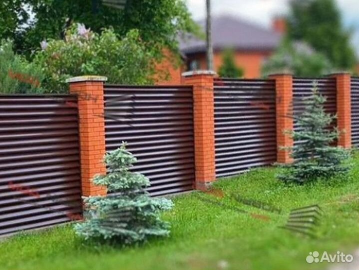 Забор жалюзи металлический