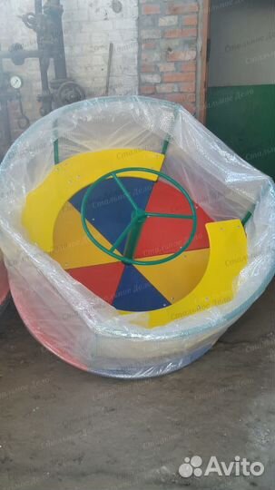 Детская горка, балансир, карусель G3779