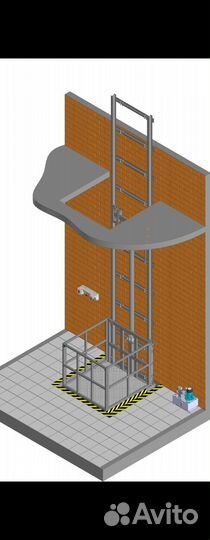 Лифт подъемник грузовой, шахтный, консольный