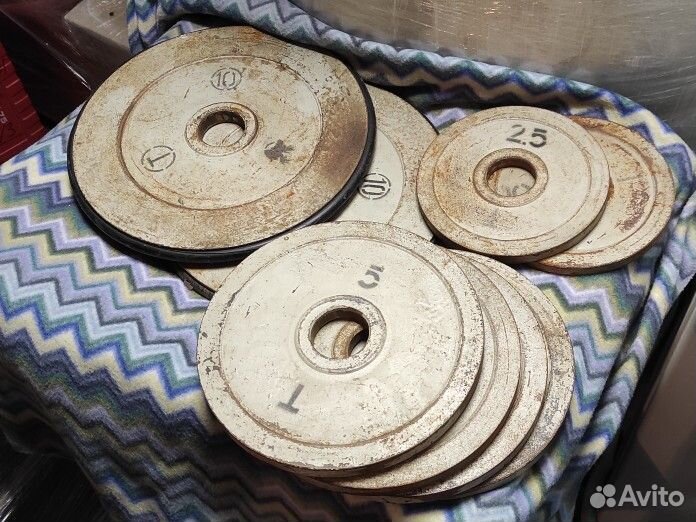 Штанга гриф блины гантели - до 50 кг, СССР