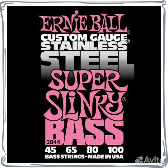 Струны бас 45-100 Ernie Ball 2844 Stainless Steel