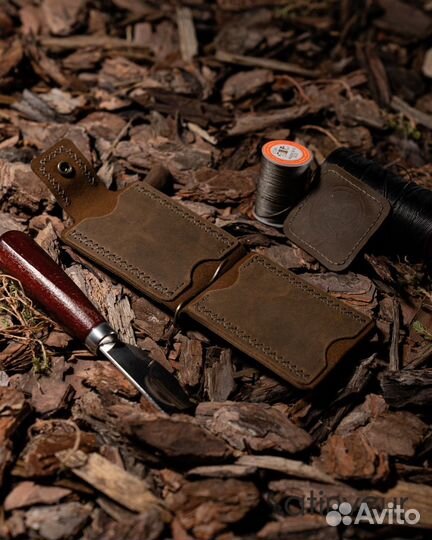 Зажим для денег из натуральной кожи