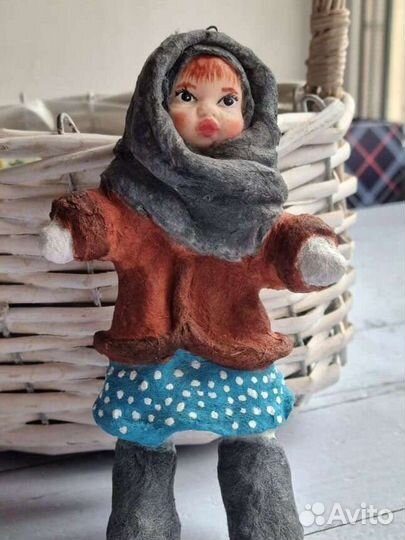 Ватная елочная игрушка