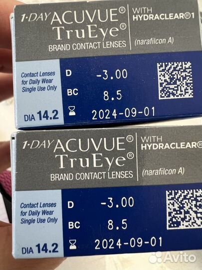 Линзы контактные acuvue TruEye 1-day