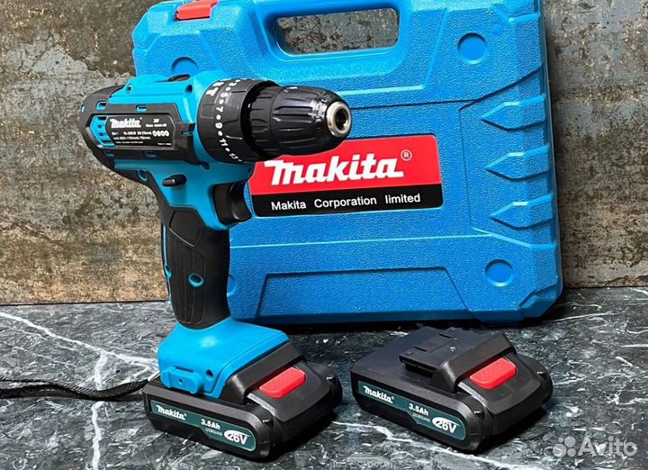 Аккумуляторная дрель шуруповерт makita 26V