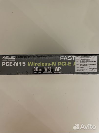 Wi-Fi адаптер Asus PCE-N15 PCI-E 802. 11n 300 Mbps