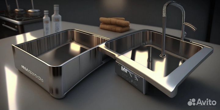 Кухоная мойка со столом из нержавейки