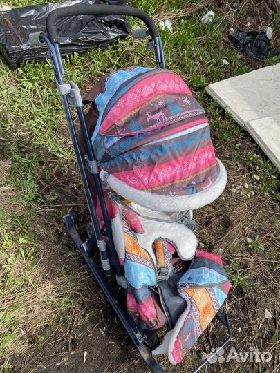 Детские санки коляска ника