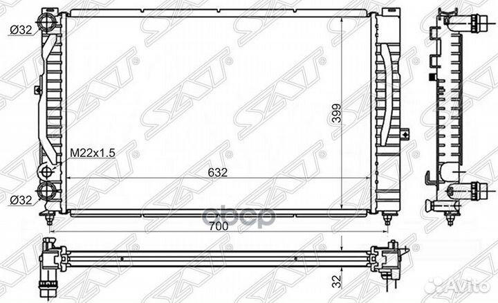 Радиатор SG-VW0003-MT Sat