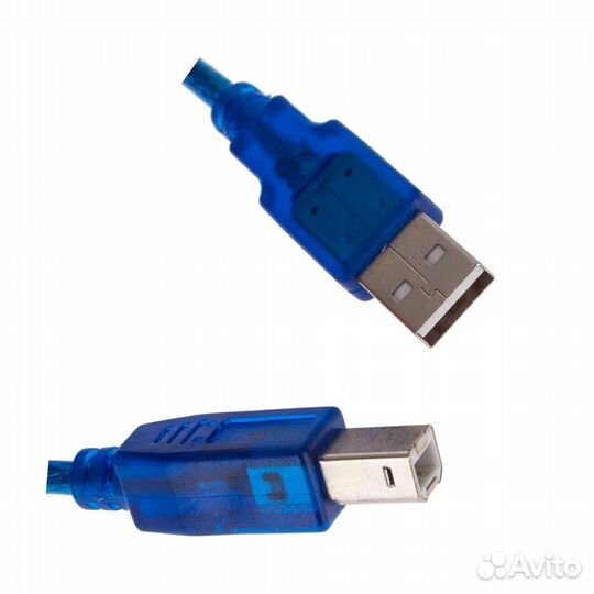Кабель для принтера AM-BM синий 5м, пакет