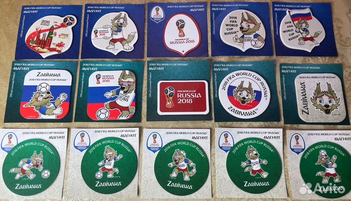 Набор из 15 магнитов Fifa. Винил. Чемпионат мира