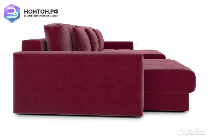 Диван п-образный тик-так Монарх М1О2 бордовый