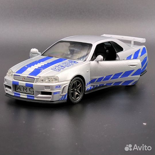 Машина металлическая Nissan skyline gtr r34