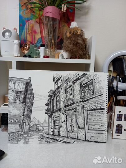 Картина тушью 