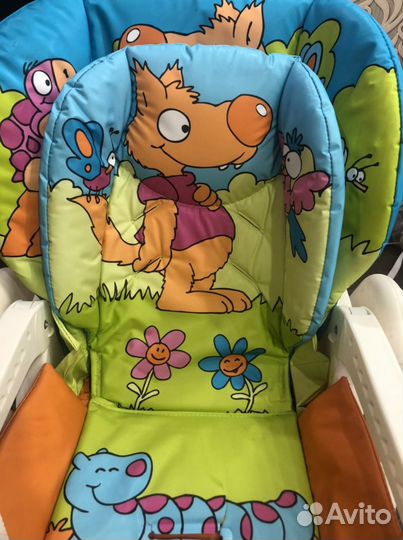 Стульчик для кормления и шезлонг chicco pollу