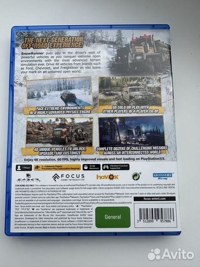 Snowrunner ps5 диск