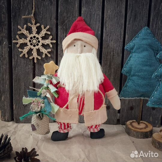 Дед мороз. Текстильная интерьерная игрушка