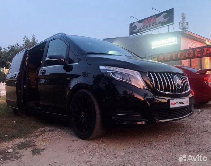 Решетка Mercedes V-Class GT Дистроник Шильдик