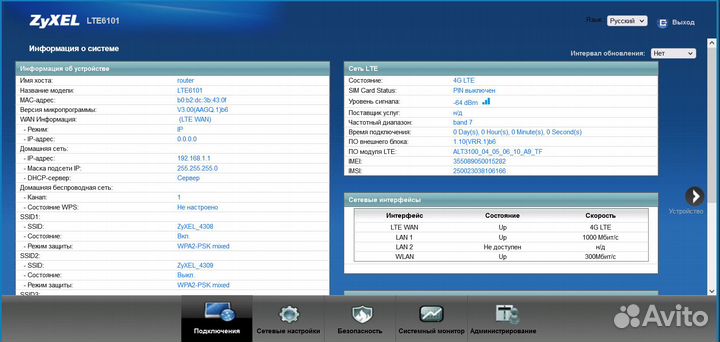4G LTE уличный модем Zyxel LTE6101 для дома и дачи