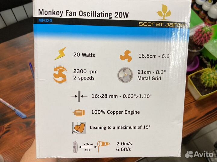 Вентилятор на клипсе monkey fan oscillatiing 20w