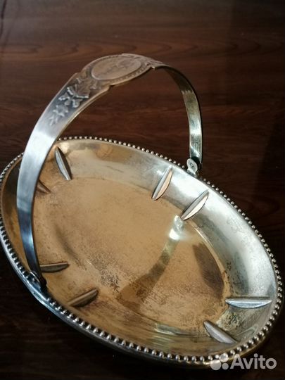 Конфетница Ленинград, Мельхиор. Золочение Винтаж