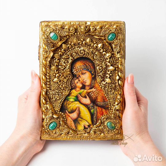 Икона Владимирская Богородица Ручная работа Дерево