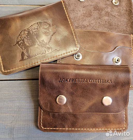 Обложка для охотничьих документов (кабан)