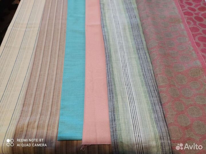 Отрез ткани. Лен СССР, Беларусь. Репс, жаккард