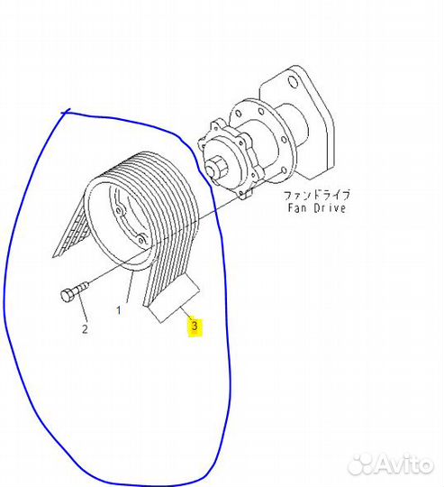 6215-61-3690 Ремень вентилятора Komatsu