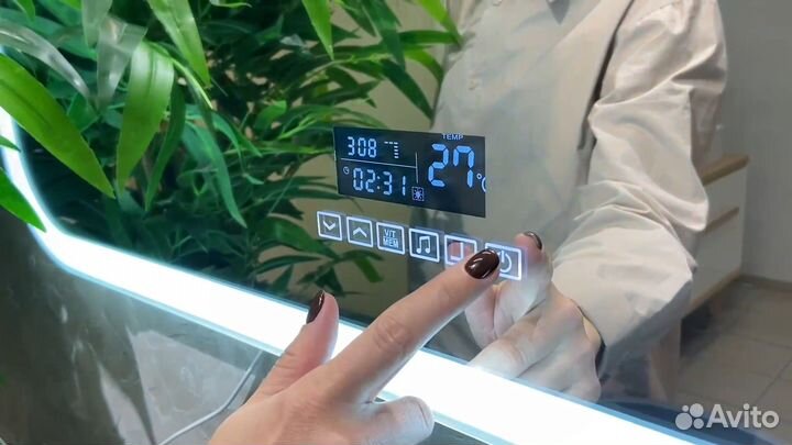 Зеркало в ванную с подсветкой и музыкой Рубина